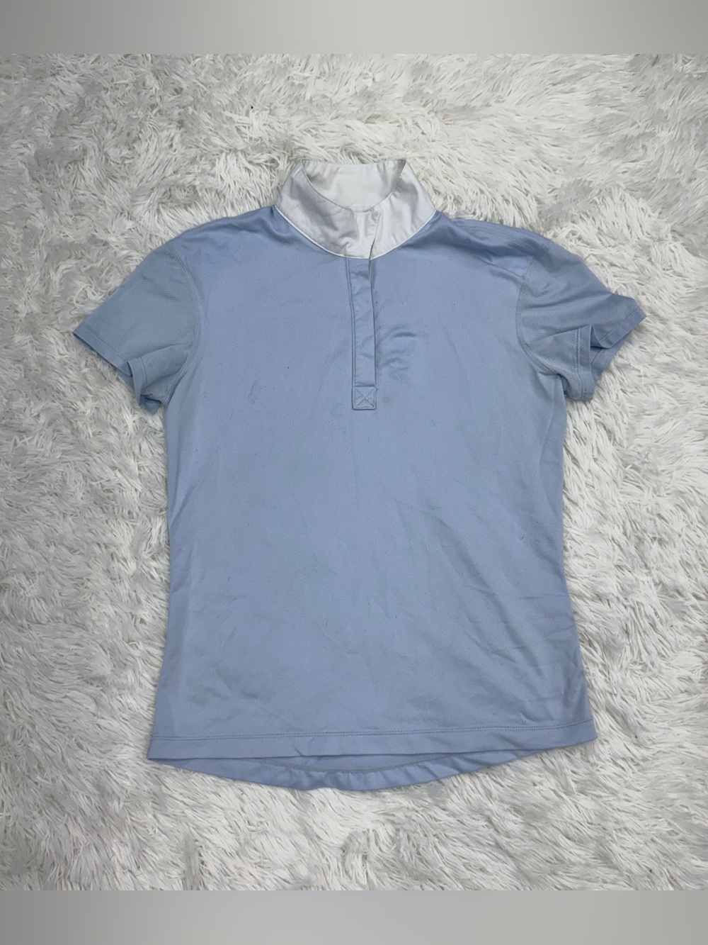 Women’s Medium Blue Riding Sport Short Sleeve Horseback Riding Show Shirt